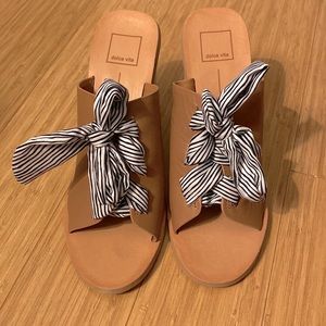 Dolce Vita Amber Lace Up Bow Block Heels New